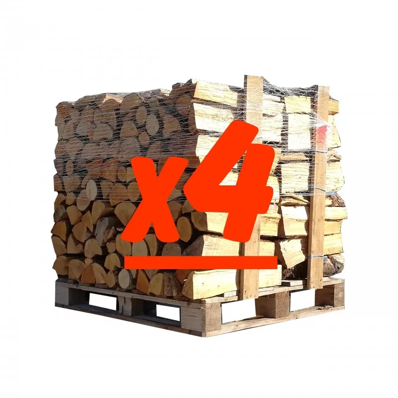 Ceppi da 50 cm: 4 pallet – 2 di quercia bianca + 2 di faggio/carpino